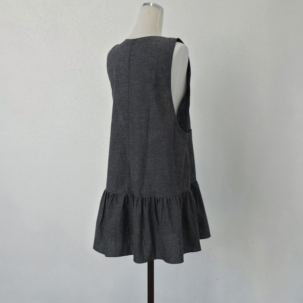 스윗 신혼 보육교사 선생님 앞치마 옆단추 레이스 면 셔링 원피스 선물용 앨리스