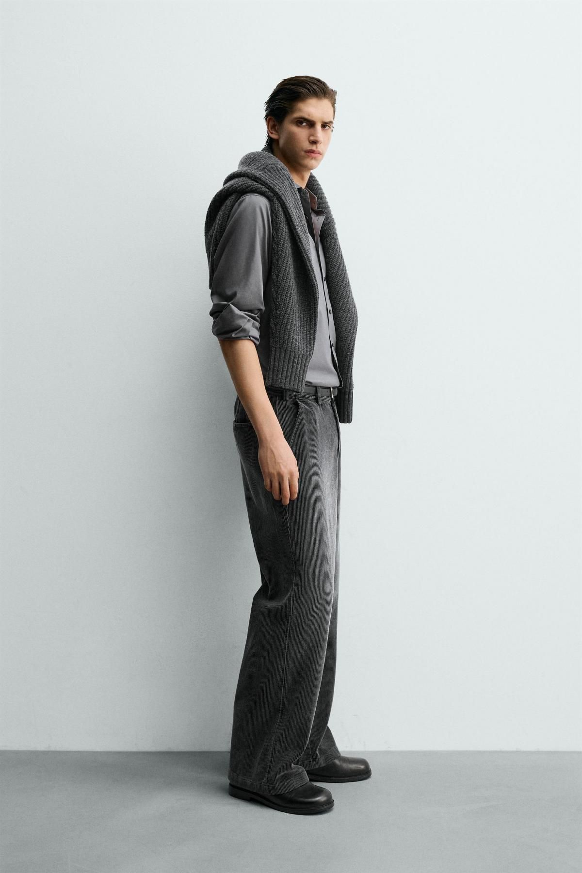 자라 릴랙스핏 코듀로이 팬츠 3918/312 ANTHRACITE GREY - 상세 이미지 4