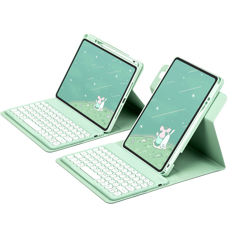 ipad 11세대 pro mini air 블루투스 키보드 케이스 미스트 블루+일반키(라운드) 아이패드 에어 7 - 상세 이미지 5