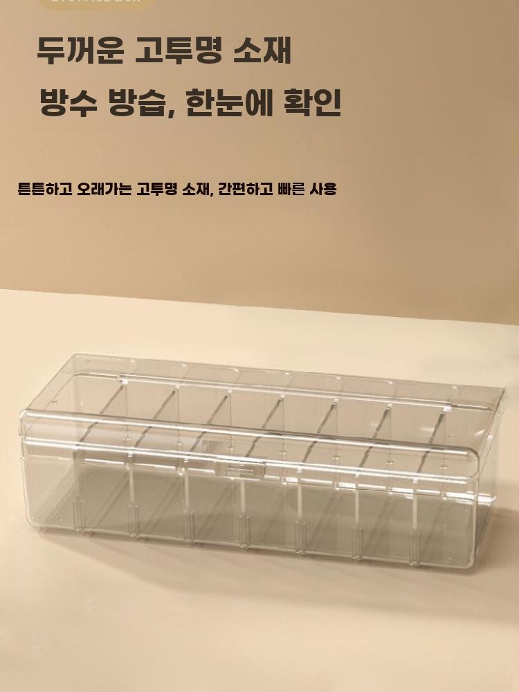 포토카드 보관함 아크릴 투명 수납함 아이돌 포카 사진 정리 4칸 사각 상자 - 상세 이미지 5