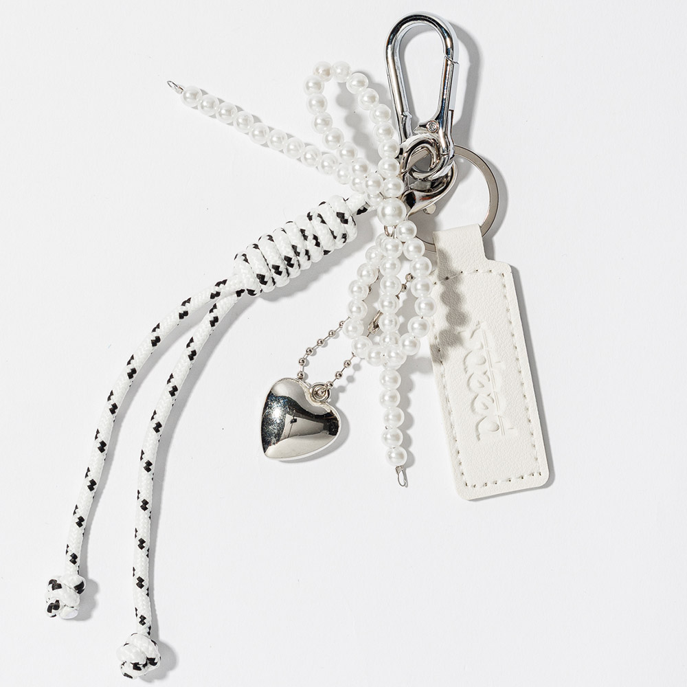 PEEPS Pearl Ribbon Keyring(White) 가방 바지키링 - 메인 이미지