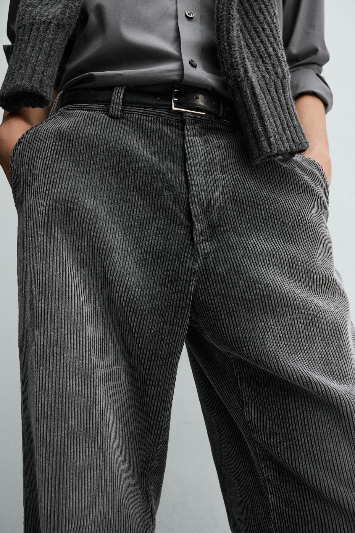 자라 릴랙스핏 코듀로이 팬츠 3918/312 ANTHRACITE GREY - 상세 이미지 5