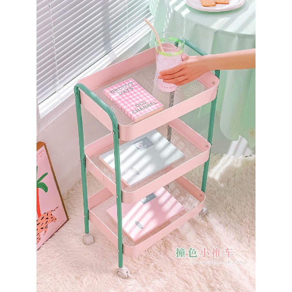 파스텔 카트 이동식 아이방 트롤리 보관 컬러 선반 - 상품 이미지