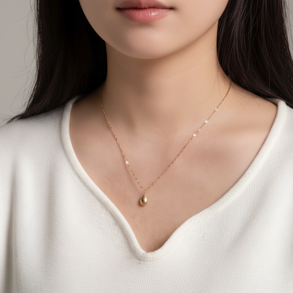 쁘띠 그라비에 조약돌 목걸이 데일리 여자 친구 생일 14K 기념일 선물 심플 - 상품 이미지
