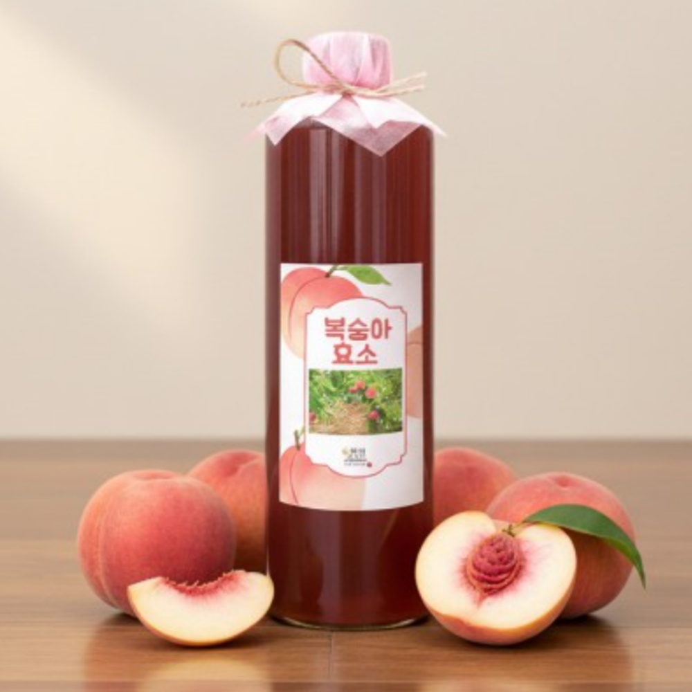 복숭아효소 1000ml 복숭아청 모모아뜰리에 무색소 무방부제 무첨가물 수제청 과일청 - 상품 이미지