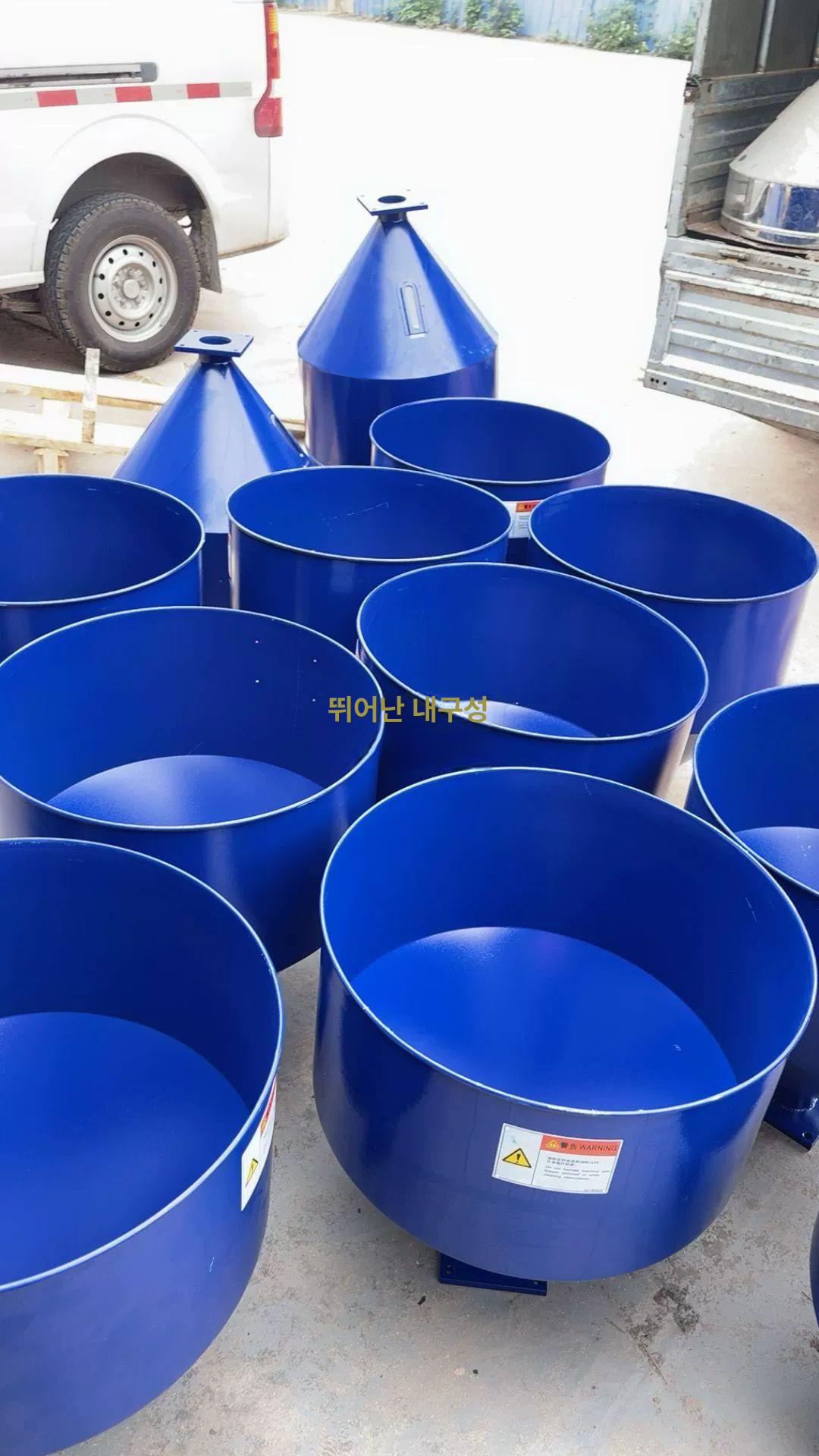 호퍼 대형 깔때기 있는 뚜껑 업소용 25KG 다용도 분말 공업용 깔대기 포장 stainless 75KG 구멍 외경 580mm - 상세 이미지 2
