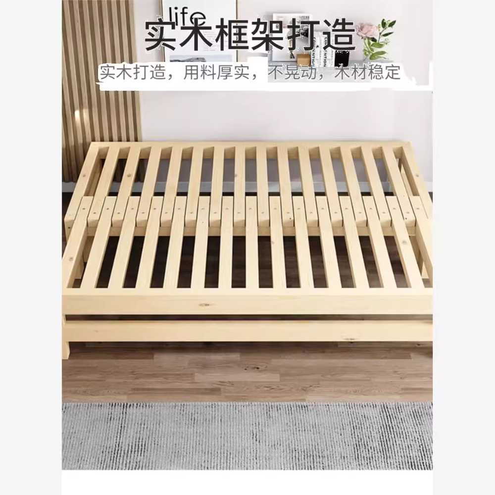 접이식 침대프레임 나무 받침대 내추럴 갈비살 무헤드 90cm - 상세 이미지 3