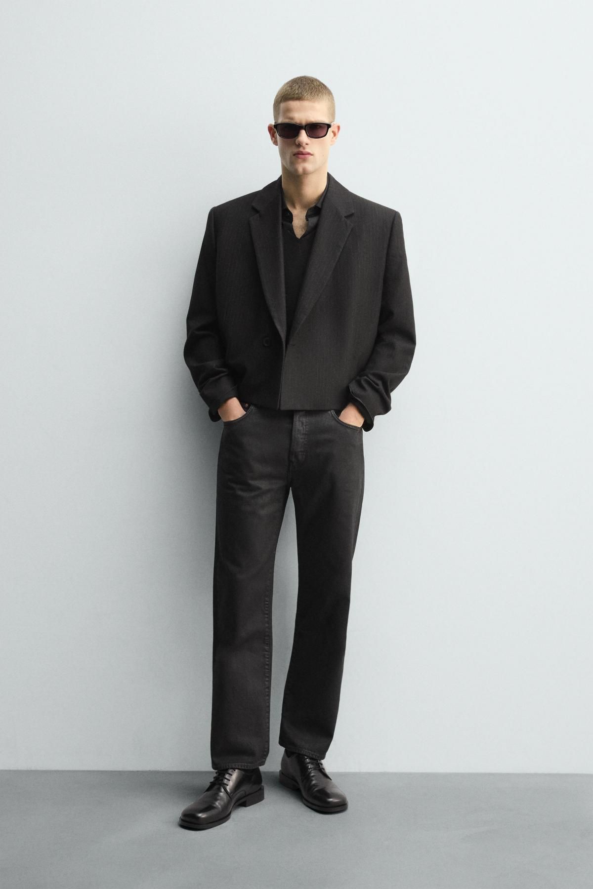 자라 크롭 핀스트라이프 수트 블레이저 6983/363 DARK GREY - 상세 이미지 2