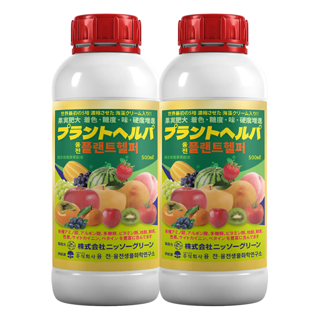 [해조추출물] 플랜트헬퍼 액제 과수영양제 일본비료 착색제 당도제 식물영양제 500ml, 2개입 - 상품 이미지