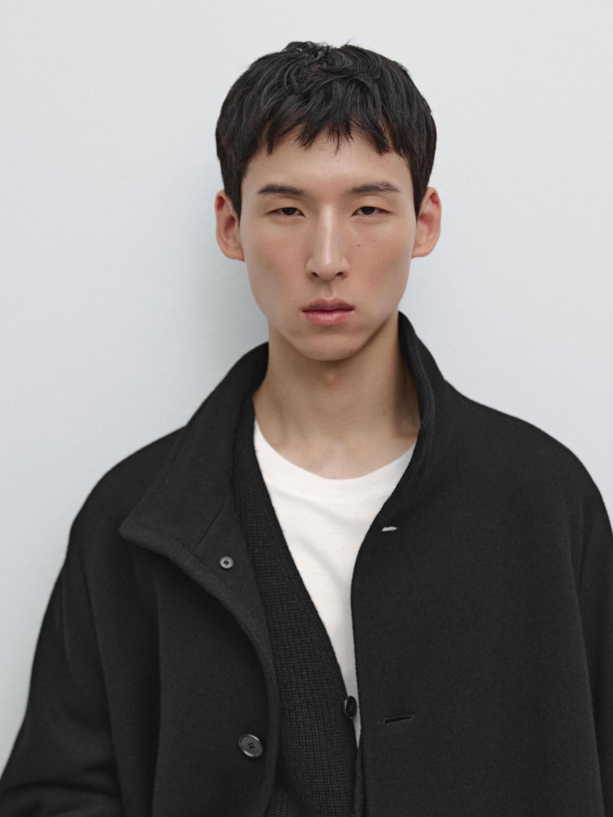 마시모두띠 프리미엄 울 하이넥 싱글 코트 2890/700 BLACK - 상세 이미지 5