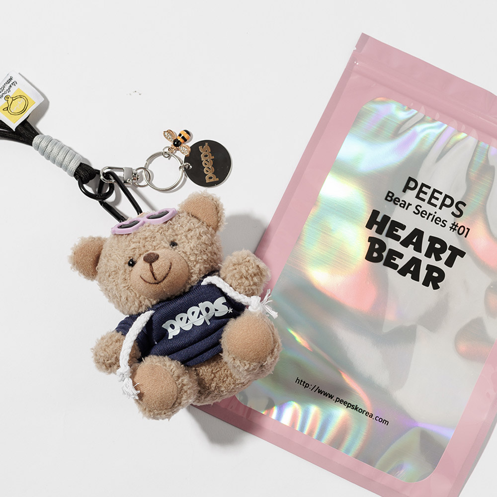 PEEPS Heart Bear Keyring(Navy / Red / Yellow) 인형키링 - 상세 이미지 3