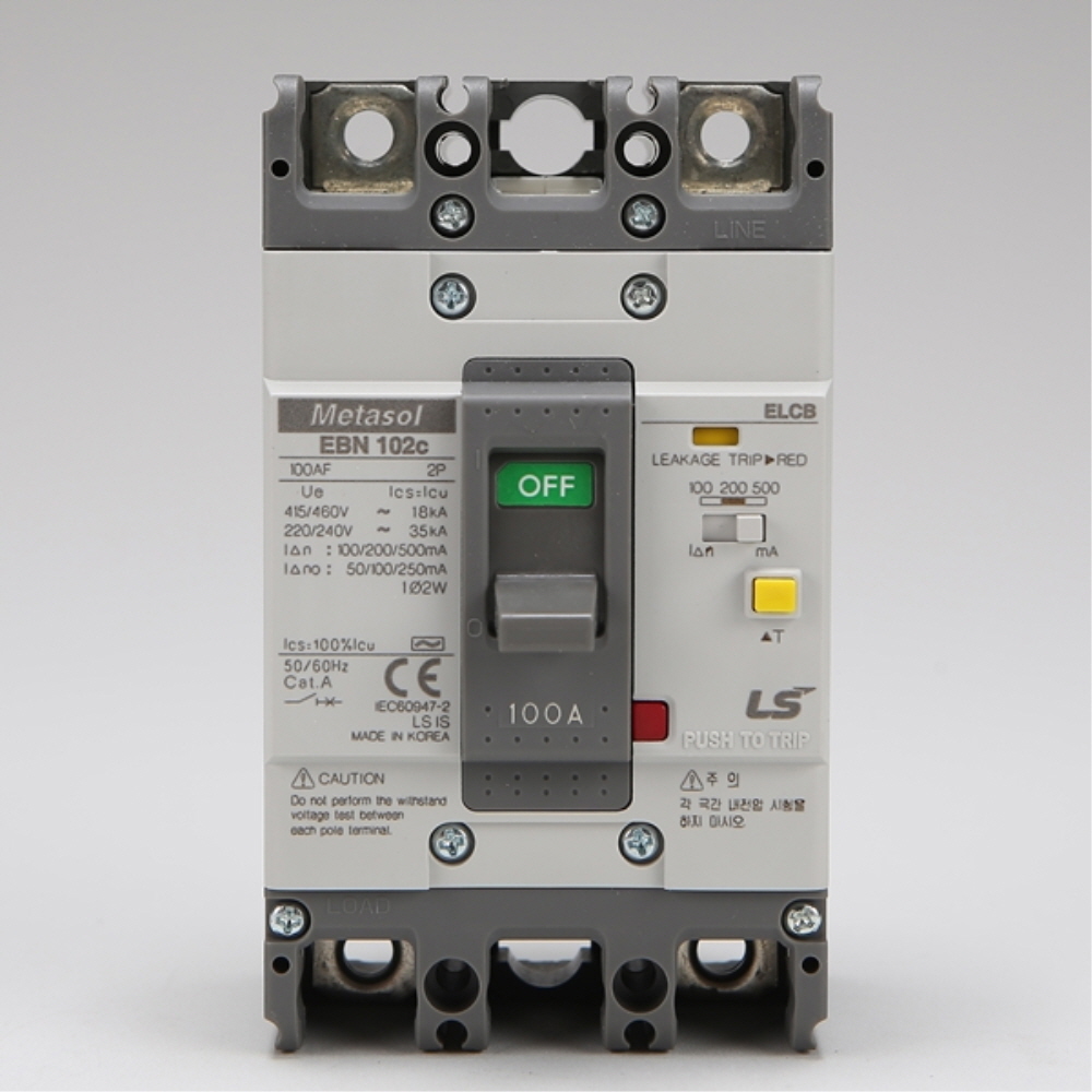 LS 산업용 ELCB 누전차단기 EBN 102C 2P 100A 35kA LS일렉트릭 - 상세 이미지 3