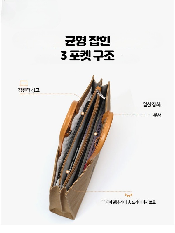 고양이 노트북가방 파우치 여성용 충격 수납 가벼운 14 16인치 옐로우 브라운 - 상세 이미지 3