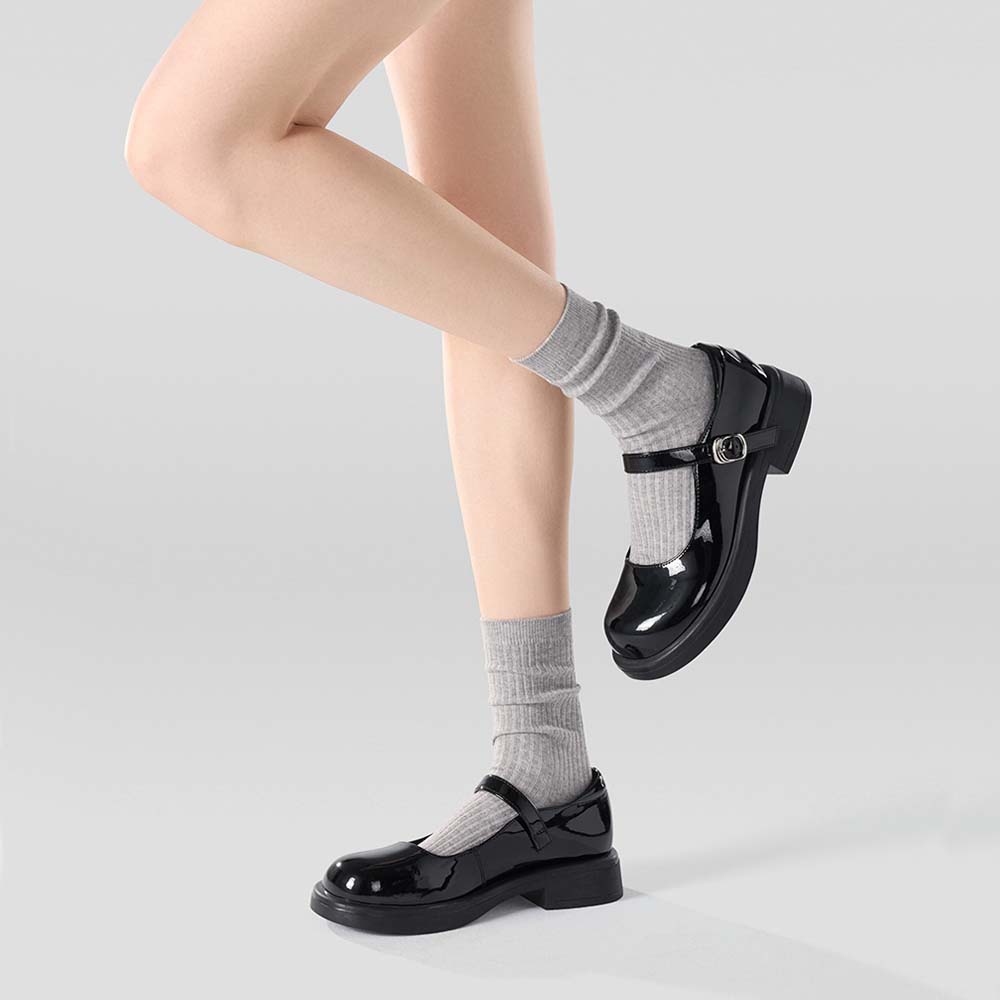 면 골지 양말 10켤레 학생 무지 돌돌이 무압박 긴목 흰 검정 양말 세트 - 상세 이미지 3