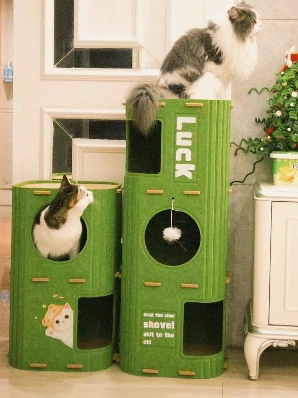 고양이 긁는판 고양이집 소파 보호 내구성 좋은 고양이용품 2단 그린 쿠션없음