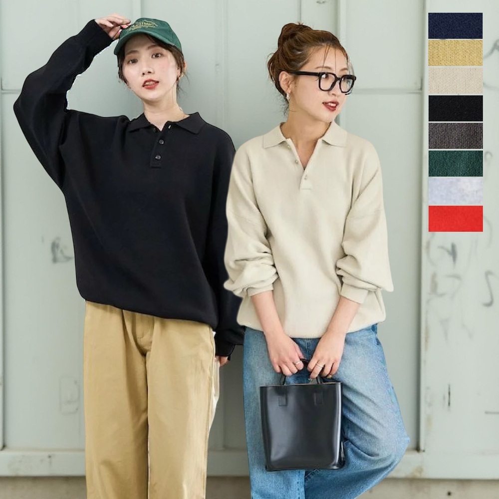 프릭스스토어 폴로 니트 풀오버 여성 카라 맨투맨 25AW NATURAL - 상품 이미지