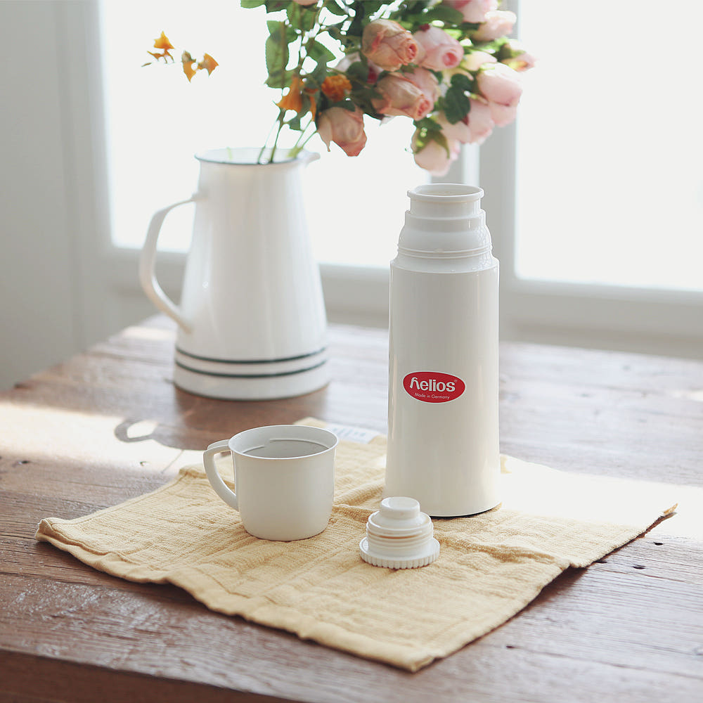 휴대용 진공 유리 보온병 텀블러 헬리오스 엘레강스 0.25L 화이트