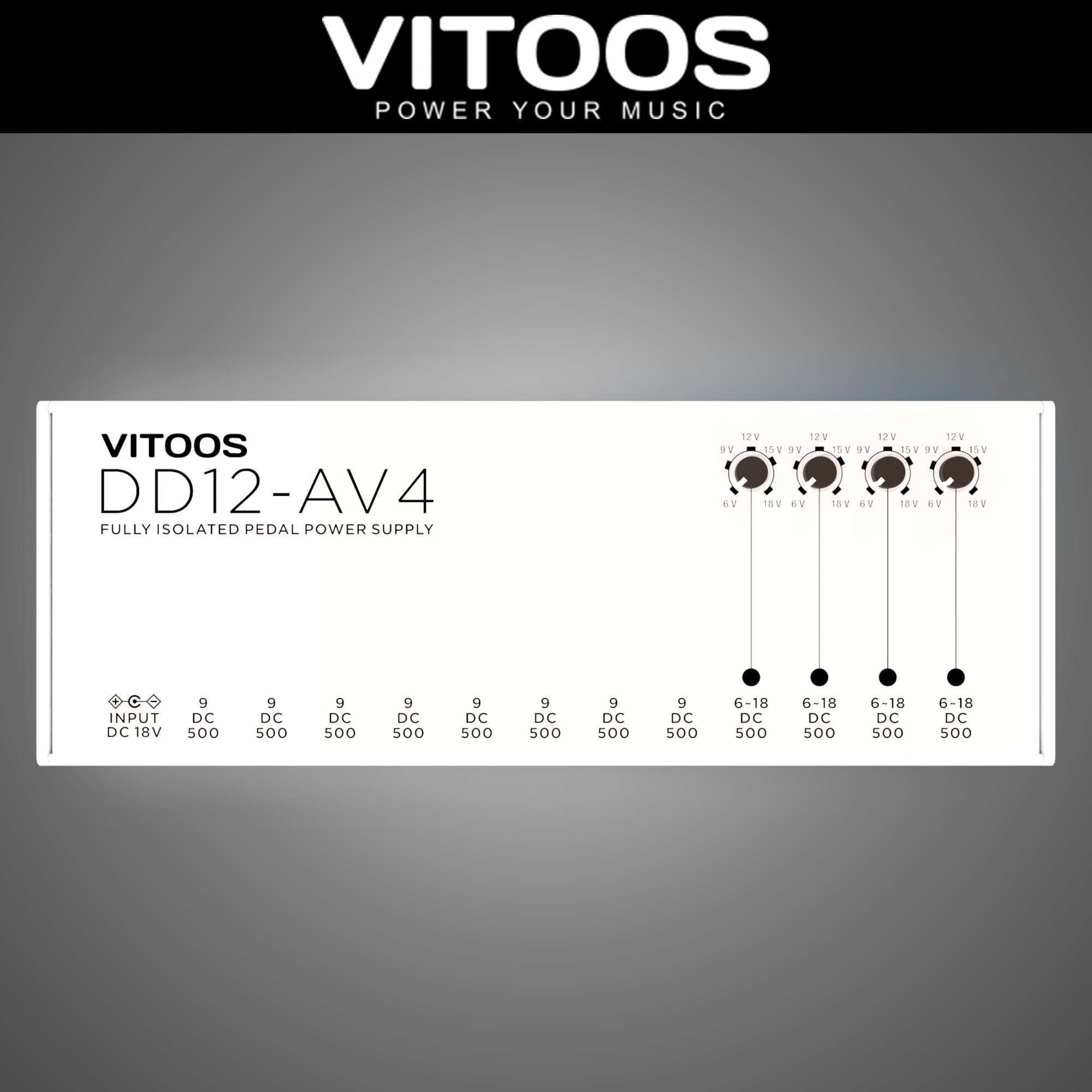VITOOS 비투스 DD12-AV4 Fully Isolated 이펙터 파워서플라이 12구 - 상세 이미지 4