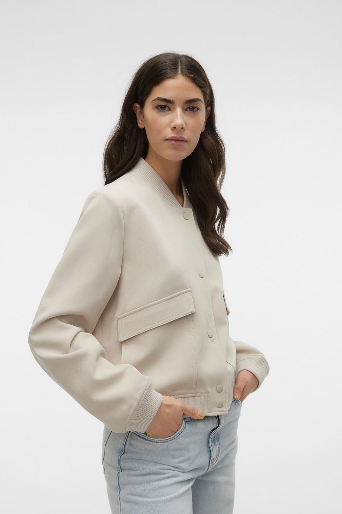 베로모다 아이보리 테크니컬 봄버 재킷 7930183 BEIGE - 상세 이미지 4