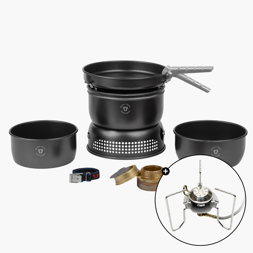트란지아 스톰쿡셋 35-5UL 블랙 에디션 알콜 버너 TP2 가스 스토브 세트 백패킹 코펠