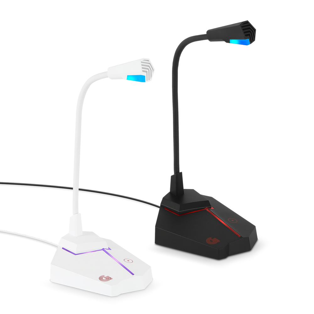 지클릭커 G-SHOT SA-W10 RGB 게이밍 USB 콘덴서 컴퓨터 스탠드 마이크 화이트 - 상세 이미지 2