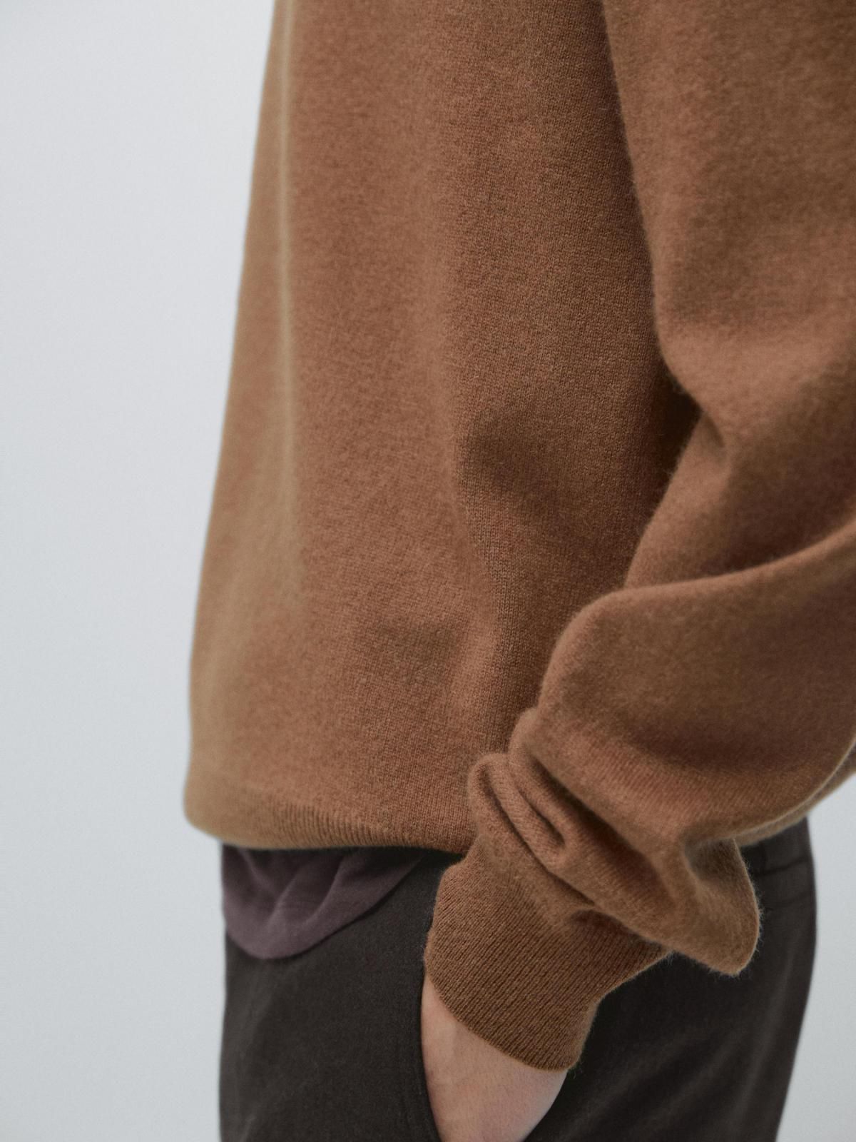 마시모두띠 프리미엄 캐시미어 라운드 니트 스웨터 1135/215 TOBACCO BROWN - 상세 이미지 5