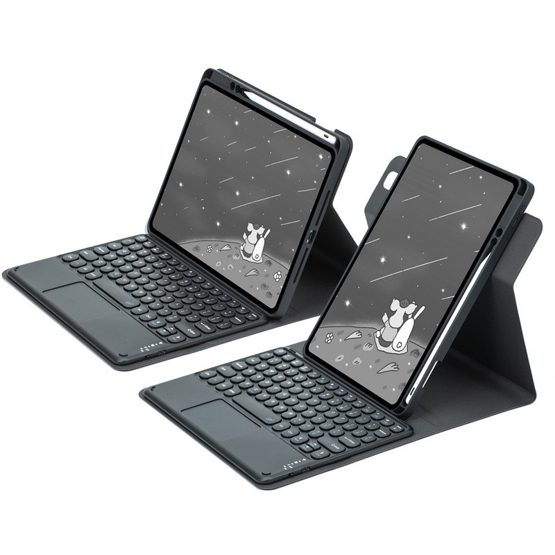 ipad 11세대 pro mini air 블루투스 키보드 케이스 미스트 블루+일반키(라운드) 아이패드 에어 7 - 상세 이미지 4