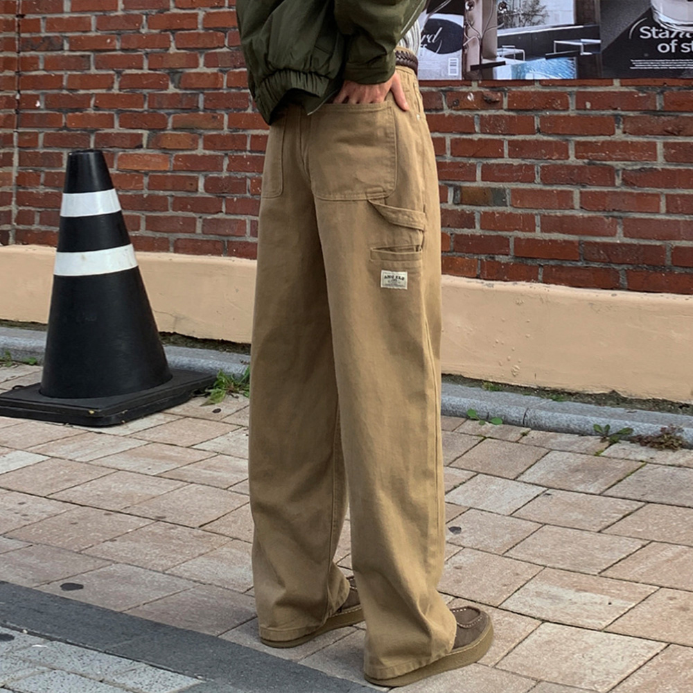 남자 코랜 봄 가을 와이드 코튼 카펜더 팬츠 이미지 6