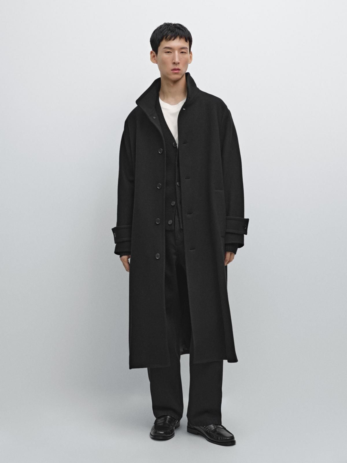 마시모두띠 프리미엄 울 하이넥 싱글 코트 2890/700 BLACK - 상세 이미지 2