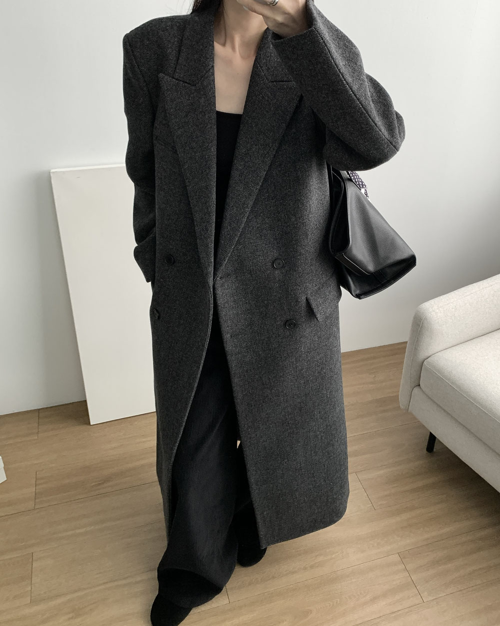아웃핏 인디아 코트 울100 맥시 롱코트 (2c) - 상세 이미지 5