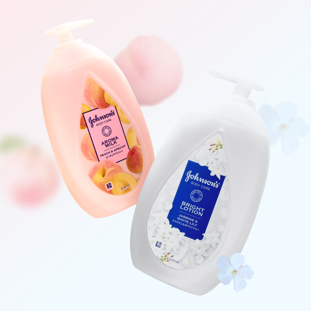 존슨즈 뷰티 바디로션 향좋은 보습 퍼퓸 자스민 화이트릴리+피치 애프리콧, 500ml, 2개 제품 이미지