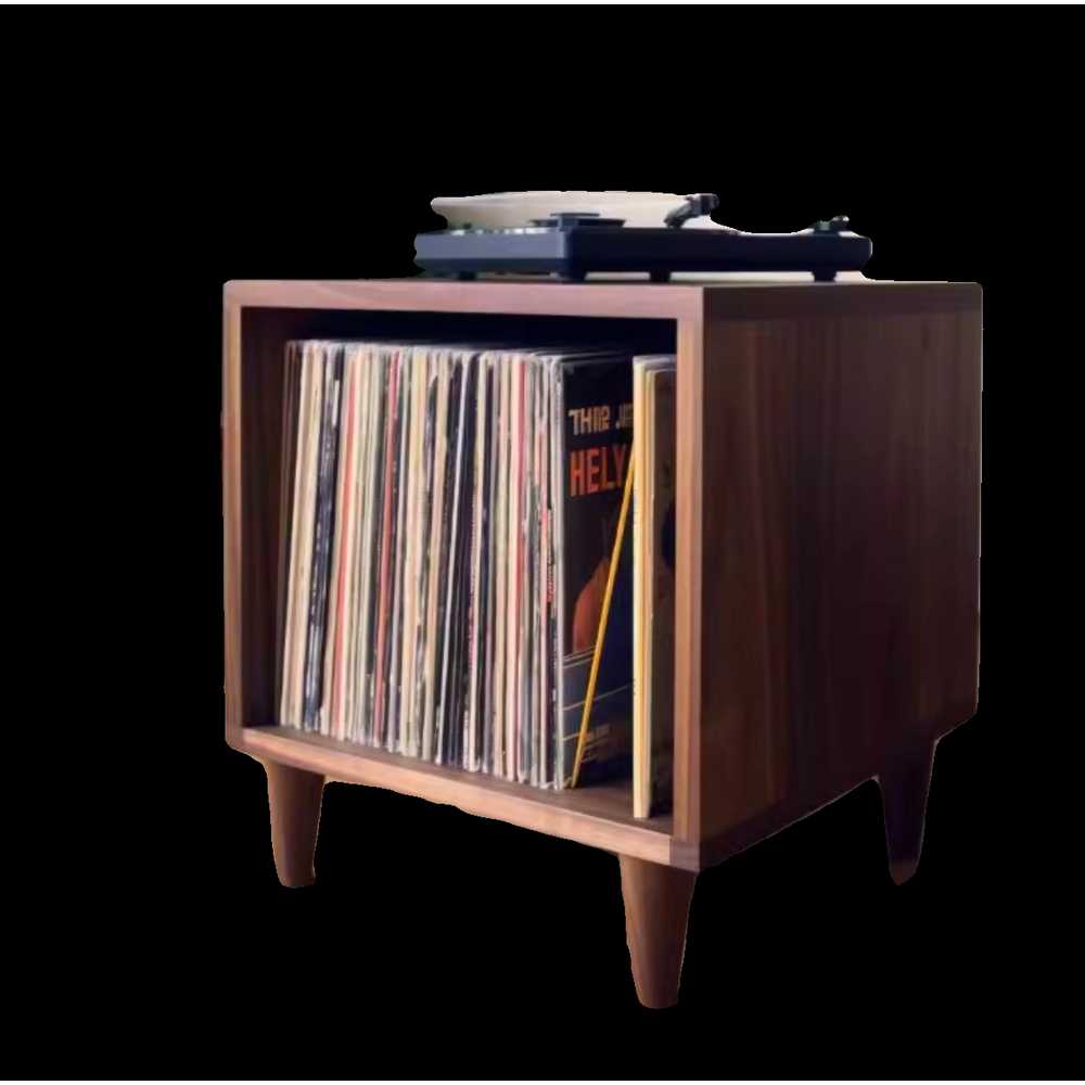 LP 수납장 인테리어 거실장 레코드 보관 선반형 엘피 블랙 26.4cm - 상세 이미지 5