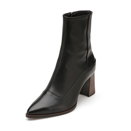 아멜리에 Melissa 여성 소가죽 베이직라인 미들힐 앵클부츠 AM221544 - 상품 이미지