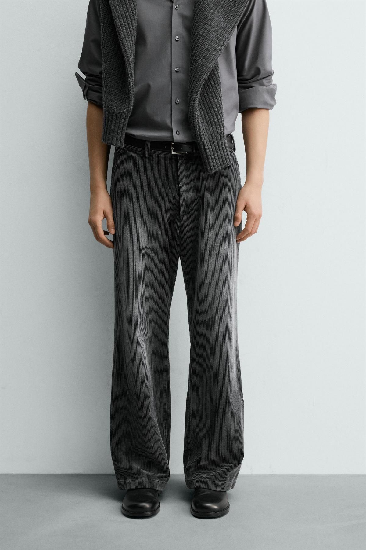 자라 릴랙스핏 코듀로이 팬츠 3918/312 ANTHRACITE GREY - 메인 이미지