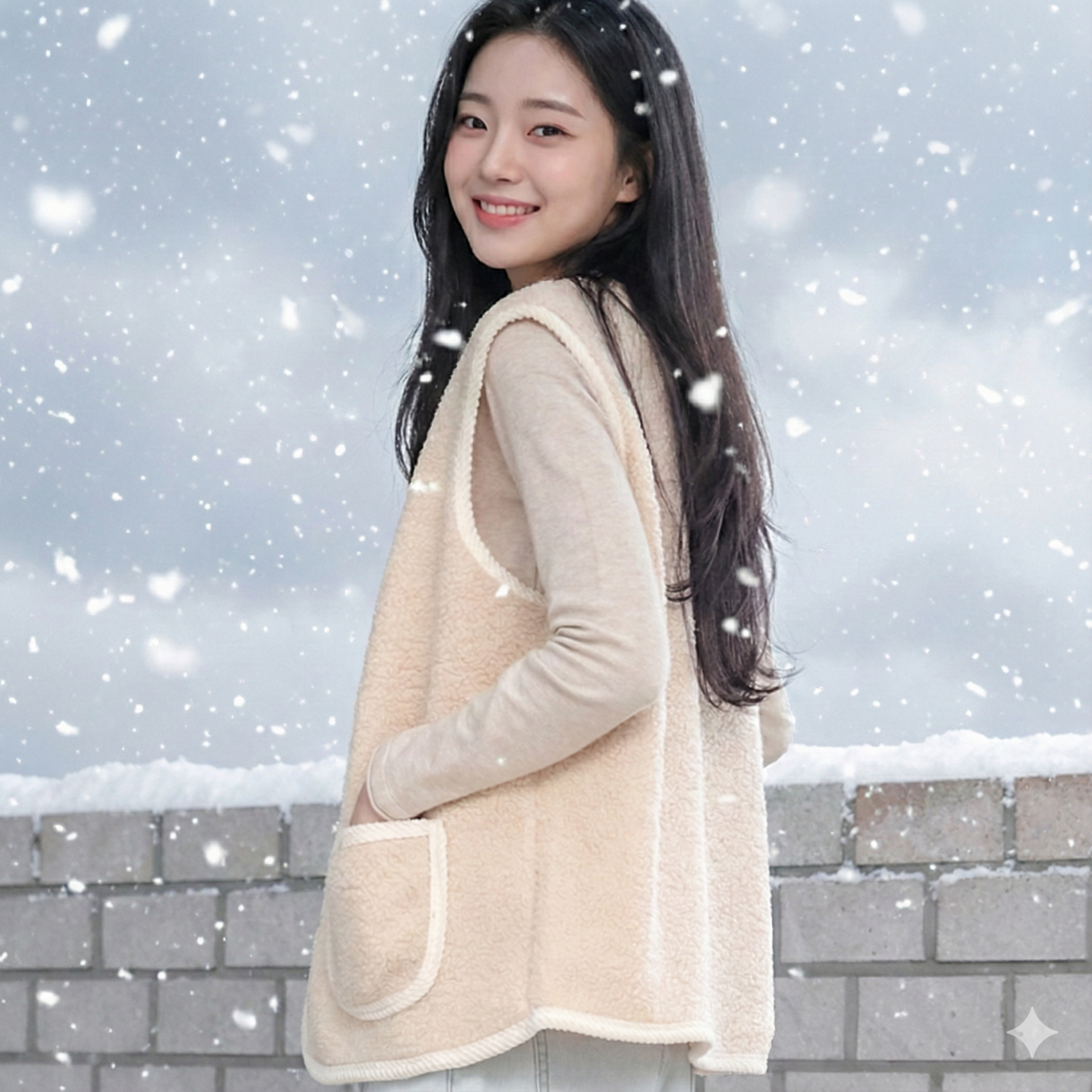 성인 수면 조끼 여성 양털 조끼 뽀글이 할머니 털 조끼 - 상품 이미지