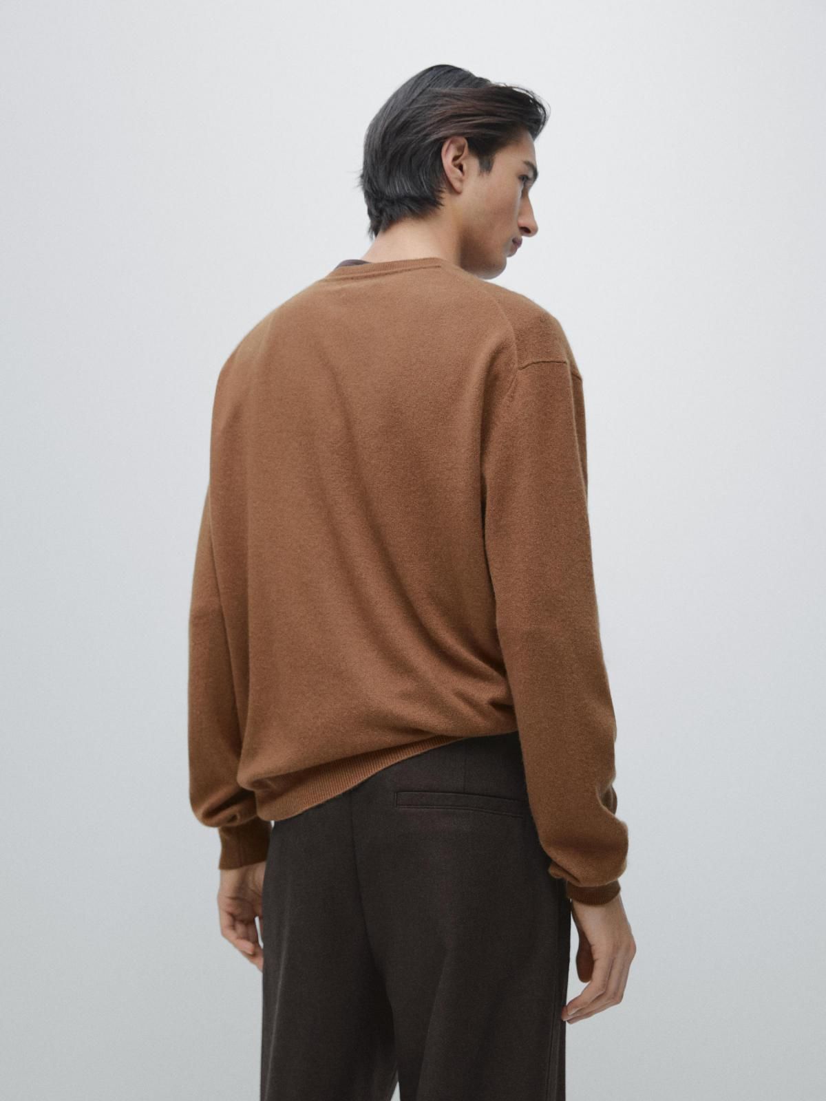 마시모두띠 프리미엄 캐시미어 라운드 니트 스웨터 1135/215 TOBACCO BROWN - 상세 이미지 4