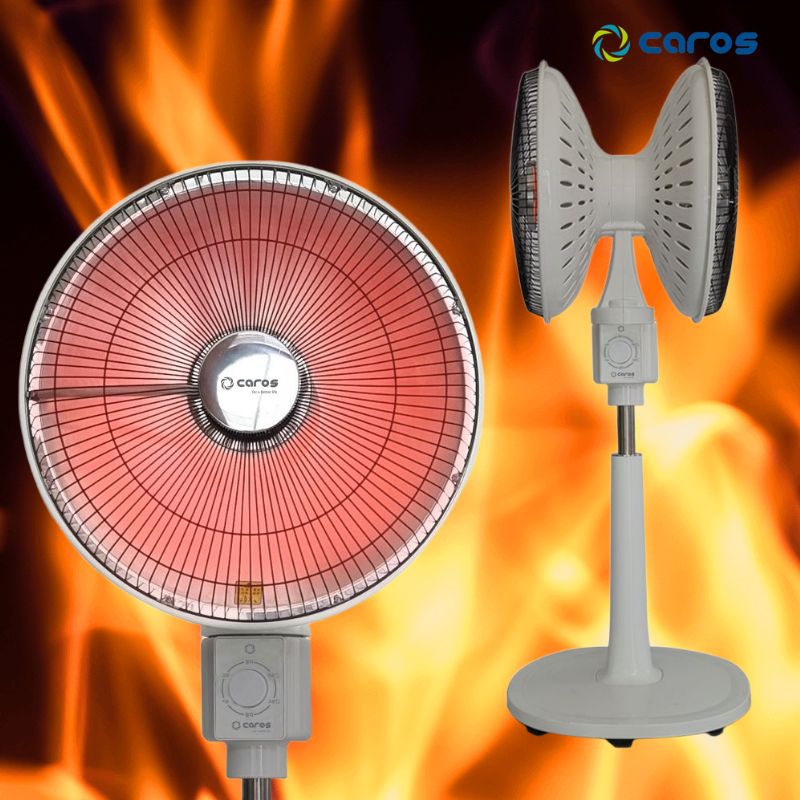 캐로스 선풍기형 히터 전기난로 온열기 난방기 사무실 업소용 양면 하이라이트 2구 열선풍기