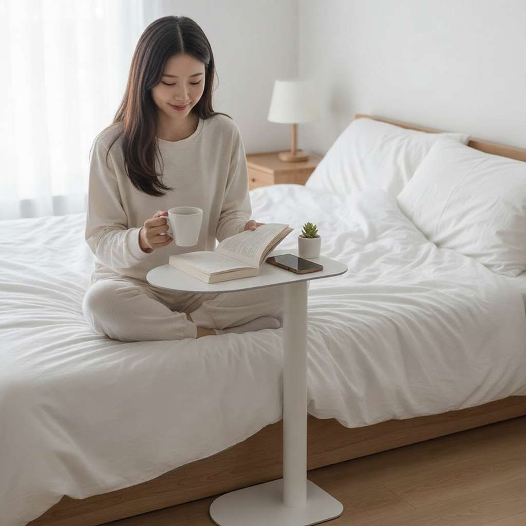 에코프랜 철제 사이드테이블 쇼파 침대 옆 틈새 미니 협탁 노트북 거실 간이 테이블