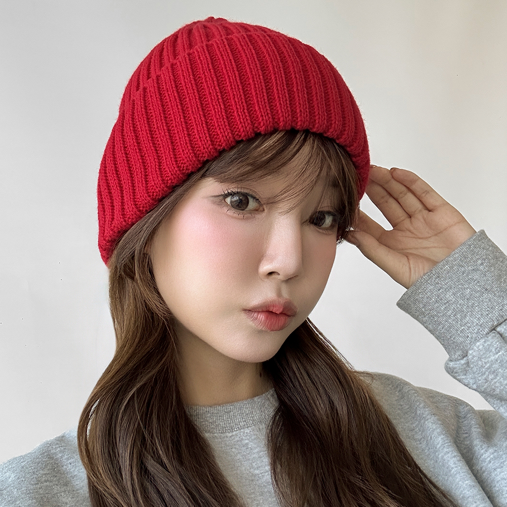 국내제작 와이드 골지 니트 비니 여자비니 겨울 여성 털 모자 - 상세 이미지 2