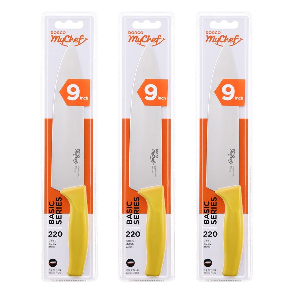 도루코 마이셰프 뉴베이직 셰프식도 옐로우 220mm X 3 - 메인 이미지