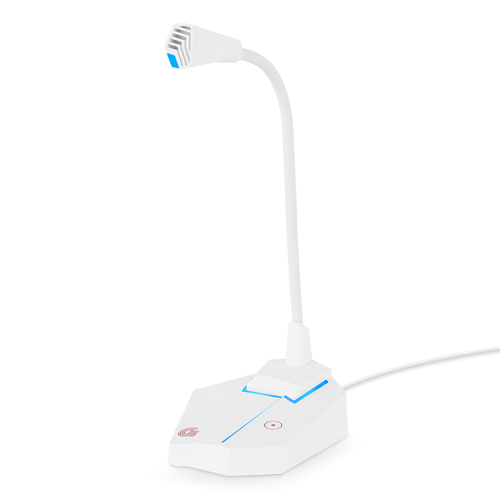 지클릭커 G-SHOT SA-W10 RGB 게이밍 USB 콘덴서 컴퓨터 스탠드 마이크 화이트 - 메인 이미지