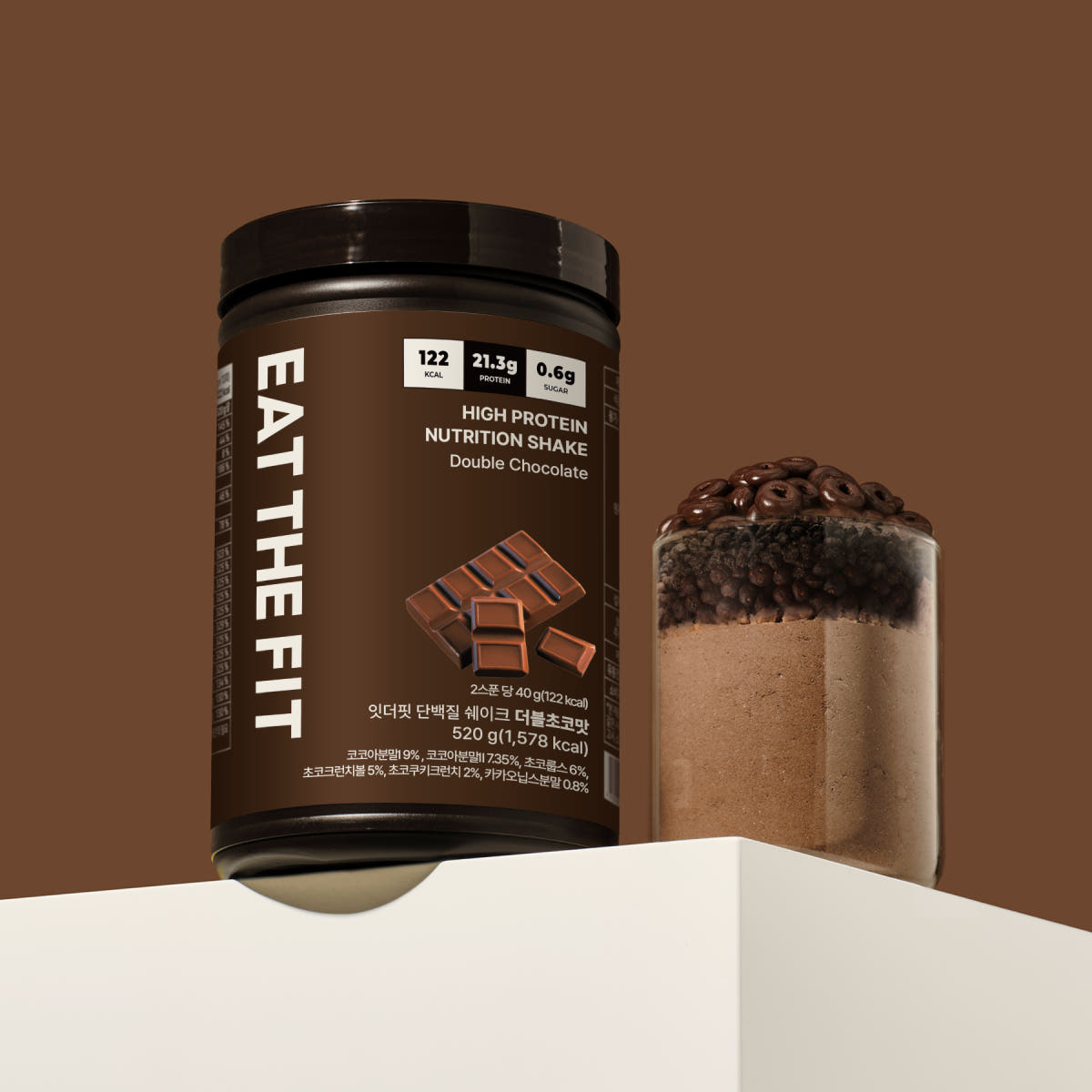 EAT THE FIT 잇더핏 단백질 쉐이크 더블초코 520g - 최저가 37,800원