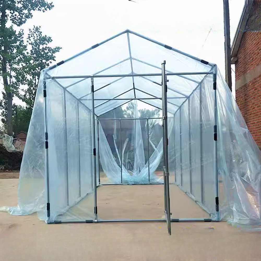 비닐하우스 프레임 텃밭 온실 구조물 파이프형 재배 200x600x225cm(비닐) - 상품 이미지