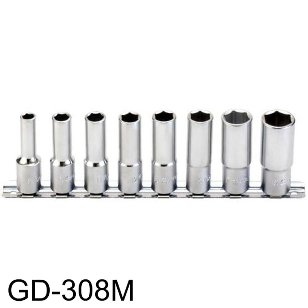 지니어스 핸드소켓세트(롱) GD-308M(3 8인치x8-19)8P - 상품 이미지