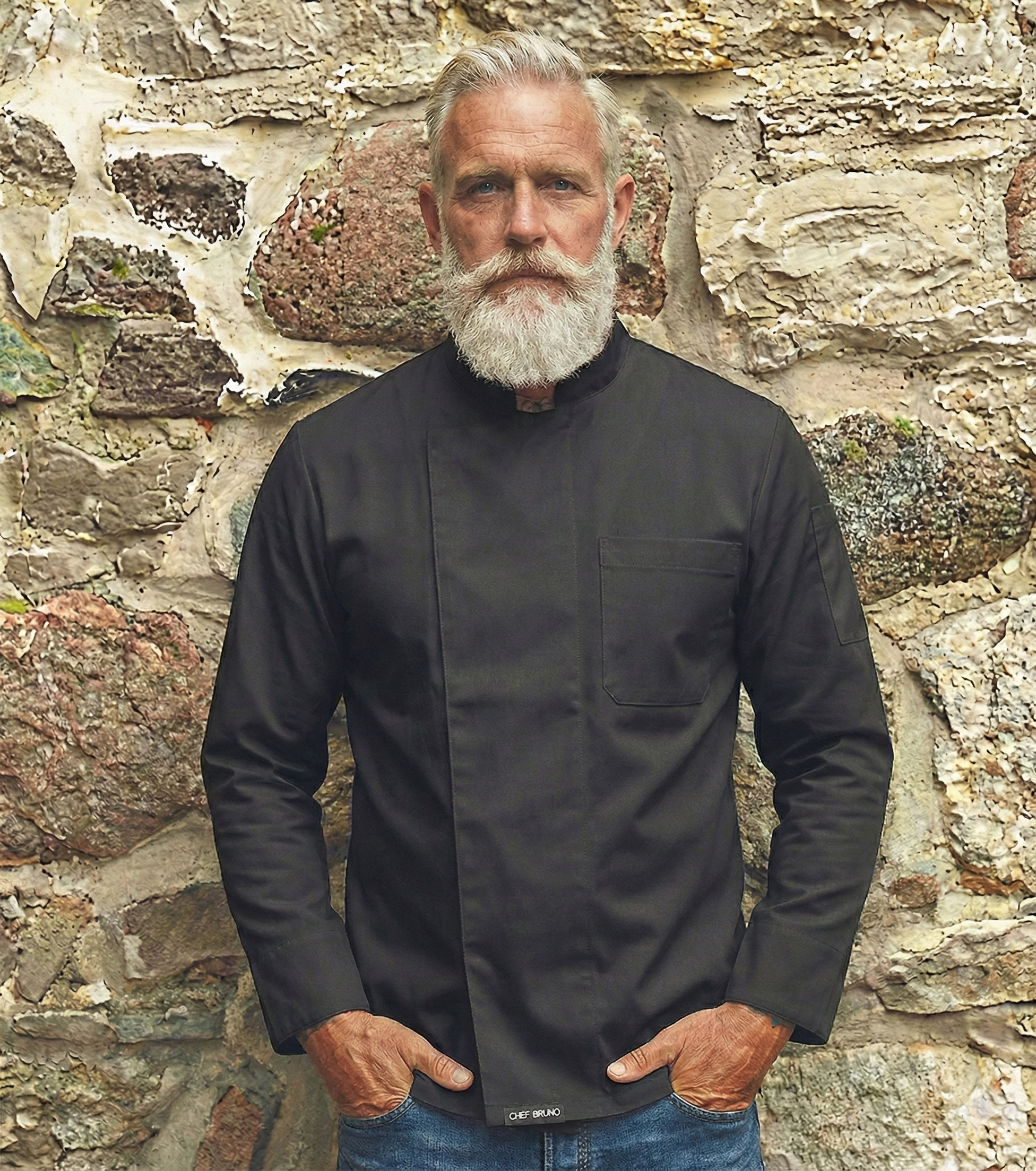 셰프브루노 긴팔 조리복 쉐프복 주방 제과제빵 일식 한식 조리사복 주방유니폼 제품 이미지