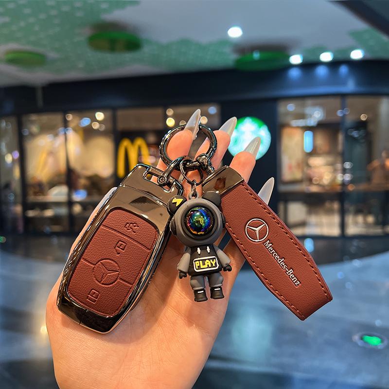 E급 C급 A급 A200L C260L E300L GLC300 GLE GLA 볼케이노레드+라이트닝베어+로고 스트랩 - 상세 이미지 2
