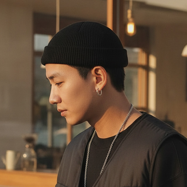 남자 여성 숏비니 대두 빅사이즈 겨울 러닝 니트 비니 모자