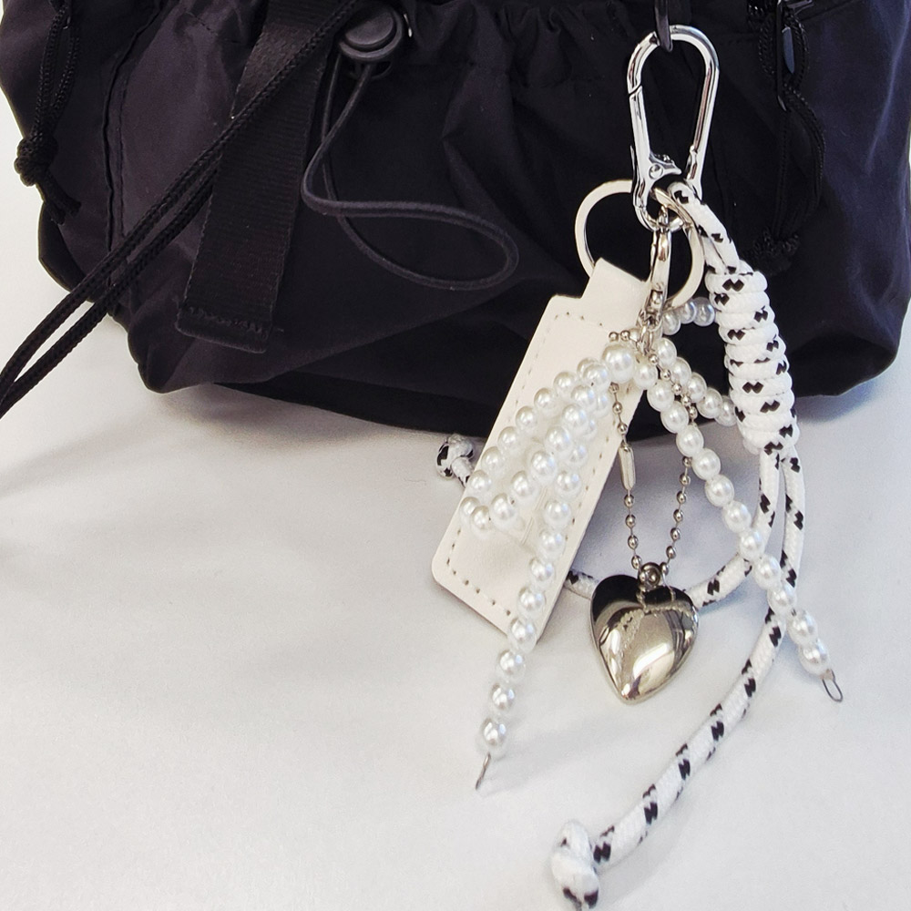 PEEPS Pearl Ribbon Keyring(White) 가방 바지키링 - 상세 이미지 4