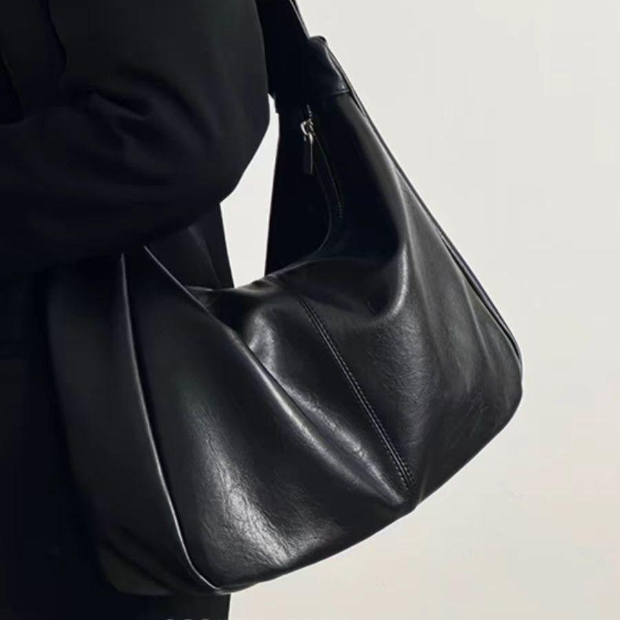 대용량 빈티지 숄더백 여성 가을 겨울 토트백 브라운 - 상세 이미지 4
