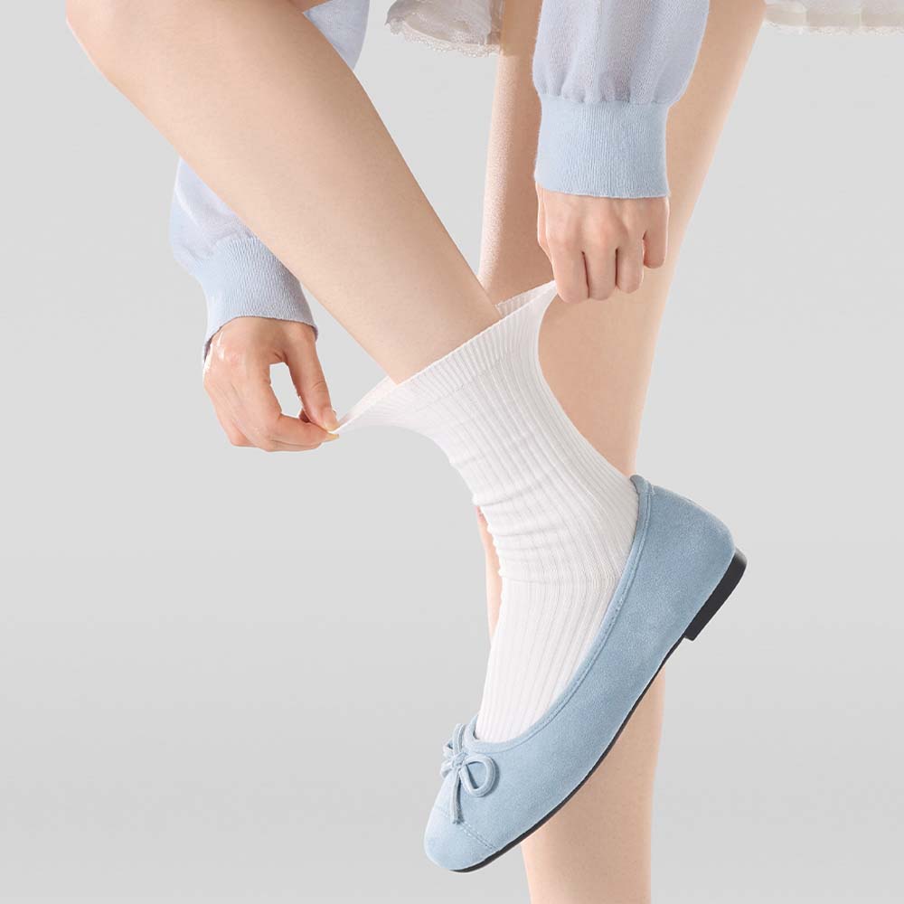 면 골지 양말 10켤레 학생 무지 돌돌이 무압박 긴목 흰 검정 양말 세트 - 상세 이미지 4